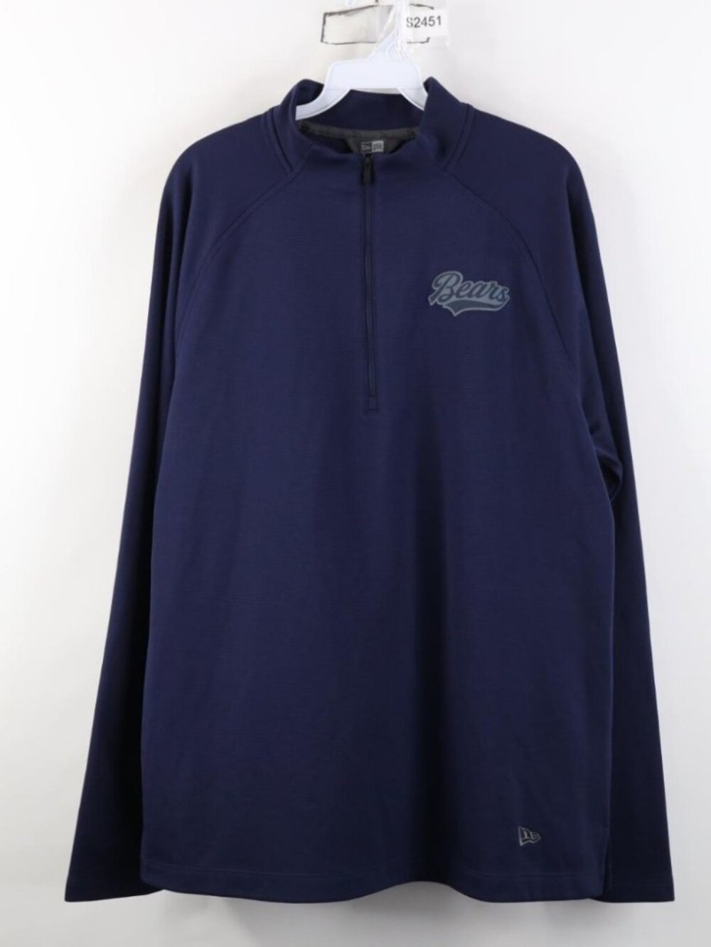 New Era Mens Large Spell Out Script Chicago Bears Football 1/4 Zip Jacket Top